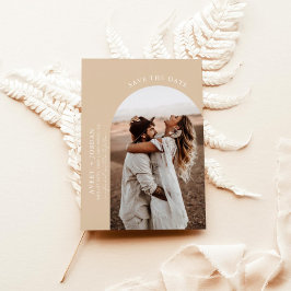 Boho Photo Save the Date | Moderne Minimalistische Kaart