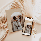 Boho Photo Save the Date | Moderne Minimalistische Kaart