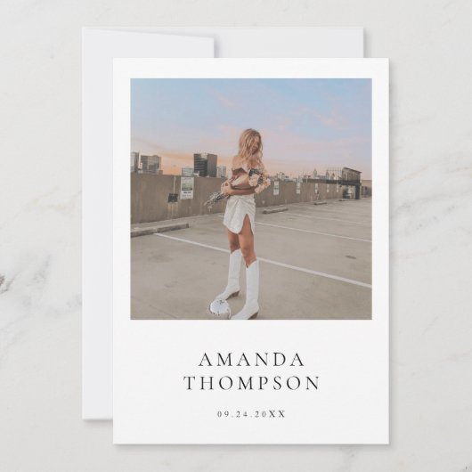 Boho Photo Sweet 16th Birthday, modern minimalisti Kaart (Voorkant)