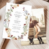 Boho Photo Wedding Invitation Kaart