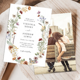 Boho Photo Wedding Invitation Kaart