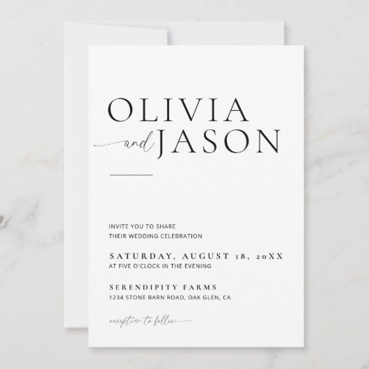 Boho Photo Wedding Invitation, Modern minimalist Kaart (Voorkant)