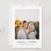 Boho Photo Wedding Invitation, Modern minimalist Kaart (Achterkant)