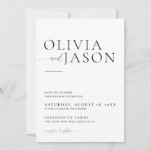 Boho Photo Wedding Invitation, Modern minimalist