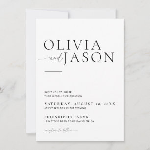 Boho Photo Wedding Invitation, Modern minimalist Kaart