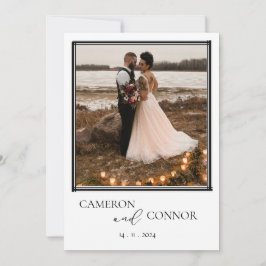 Boho Photo Wedding Invite | Modern minimalist Kaart