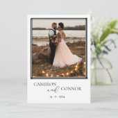 Boho Photo Wedding Invite | Modern minimalist Kaart (Staand voorkant)