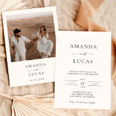 Boho Photo Wedding Invite | Modern minimalist Kaart