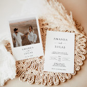 Boho Photo Wedding Invite | Modern minimalist Kaart