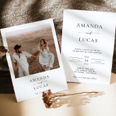 Boho Photo Wedding Invite | Modern minimalist Kaart