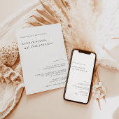 Boho Photo Wedding Invite, Modern minimalist Kaart