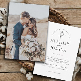 Boho Photo Wedding Invite | Modern minimalist Kaart