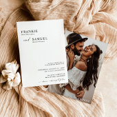Boho Photo Wedding Invite, Modern minimalist Uitno Kaart