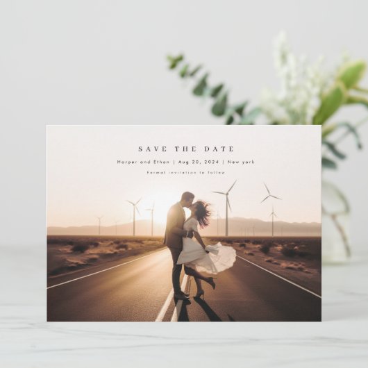 Boho Photo Wedding QR-code Save The Date (Staand voorkant)