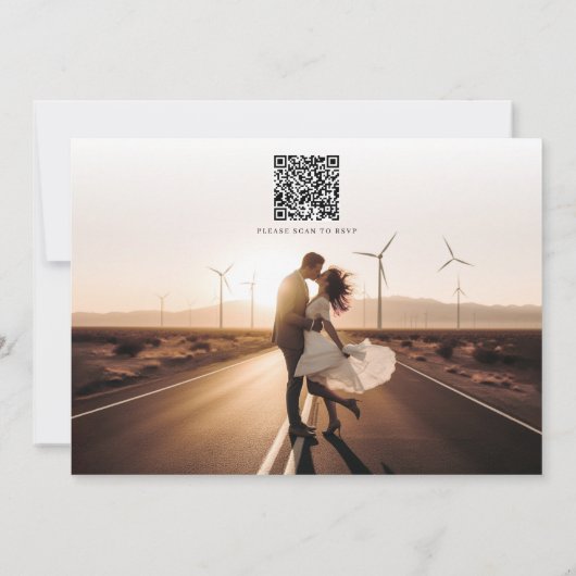 Boho Photo Wedding QR-code Save The Date (Achterkant)