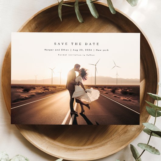 Boho Photo Wedding QR-code Save The Date