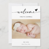  Boho Photo Welcome Baby Announcement Card Kaart (Voorkant)