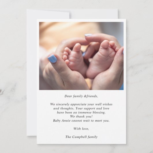  Boho Photo Welcome Baby Announcement Card Kaart (Achterkant)