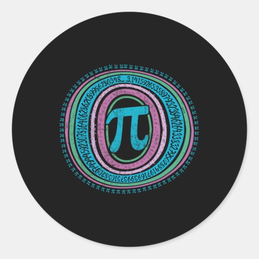 Boho Pi Dag 3.14 Wiskunde Geek 2 Ronde Sticker (Voorkant)