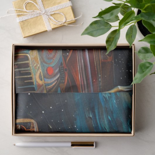 Boho Piano Schilderij Decoupage Tissuepapier (Geschenk)