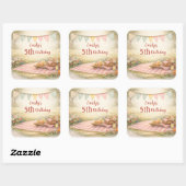 Boho Picknickfeest Buiten Verjaardagssticker Vierkante Sticker (Vel)