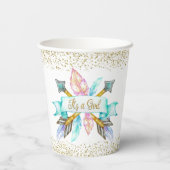 Boho Pijl Baby Shower Papieren Bekers (Achterkant)