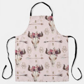 Boho pijlen en schedel, waterverf patroon. schort (Voorkant)