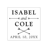 Boho pijlen paar namen met bruiloft datum rubberstempel (Afrduk)