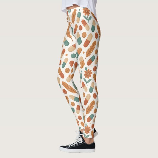 Boho Pill & Feather Daisy Pattern Leggings (Links)