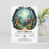 Boho Pine Adventure Woodland Verjaardag Kaart (Staand voorkant)