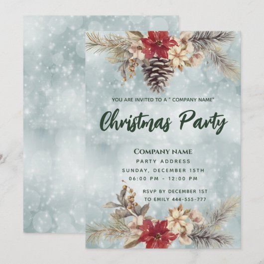 Boho Pine kegel tak Kerstmis feest corporate Kaart (Voorkant / Achterkant)