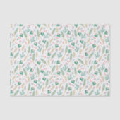 Boho Pine Needle Leaf Berries kerstpatroon Tissuepapier (Voorkant)