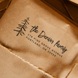 Boho Pine Tree Return Address Stempel