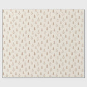 Boho Pine Trees Neutral Winter Minimalist Forest Cadeaupapier (Vlak)