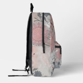 Boho Pink and Black Floral Lace Print Backpack Bedrukte Rugzak (Links)