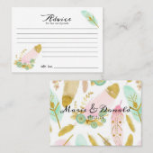 Boho Pink and Gold Feathers Advice Kaart Plaatskaartje (Voorkant / Achterkant)