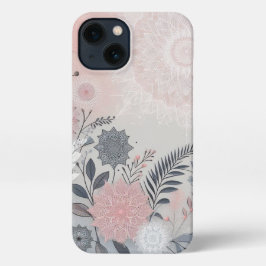 Boho Pink and Grey  iPhone 13 Hoesje