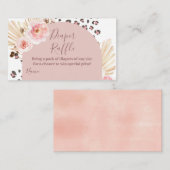 Boho Pink Animals Oerwoud Diaper Raffle Informatiekaartje (Voorkant / Achterkant)