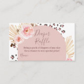 Boho Pink Animals Oerwoud Diaper Raffle Informatiekaartje (Voorkant)