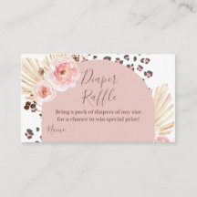 Boho Pink Animals Oerwoud Diaper Raffle