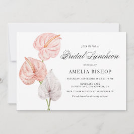 Boho Pink Anthuriums Tropische Bridal Luncheon Kaart