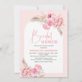Boho Pink Arch Floral Vrijgezellenfeest Kaart (Voorkant)