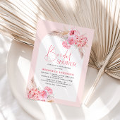 Boho Pink Arch Floral Vrijgezellenfeest Kaart