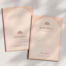 Boho Pink Arch Oorbel Display Kaart met Logo