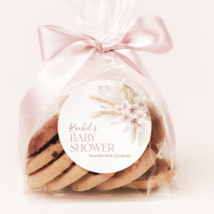 Boho Pink Baby shower Favor Stickers Baby Girl