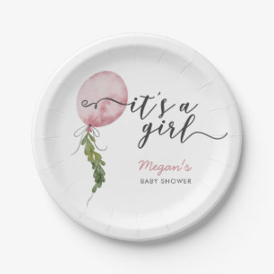 Boho Pink Balloon Oh Boy Baby shower Paper Bord