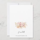 Boho Pink & Beige Floral Gold Wedding Kaart (Achterkant)