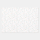 Boho Pink Blue Green Stippen Baby shower Birthday Inpakpapier Vel (Voorkant)