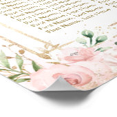 Boho Pink Blush Floral Girl Baby shower Seating Poster (Hoek)