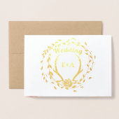 Boho Pink Blush Roos Gold Antler Weddenschap Real  Folie Kaarten (Voorkant met envelop)